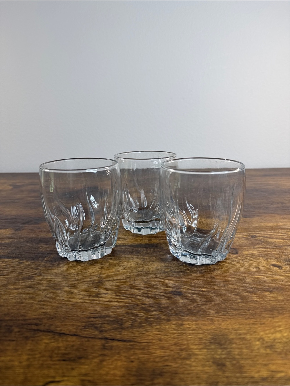 Clear Swirl Tumbler Glasses - Set of 3